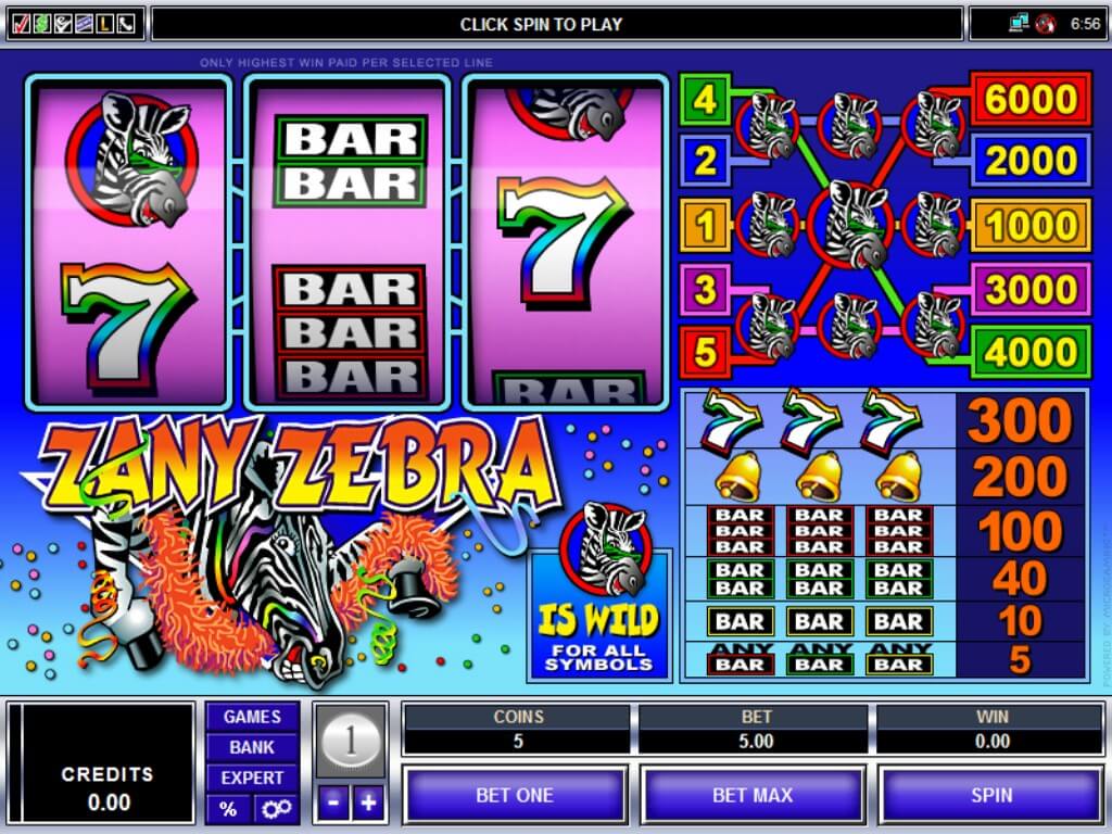Zany Zebra Free Online Slot Game