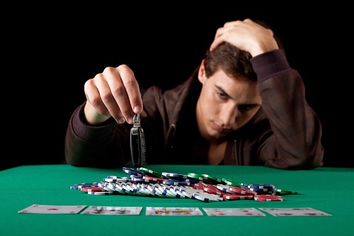 Gambling Addiction player with his car keys